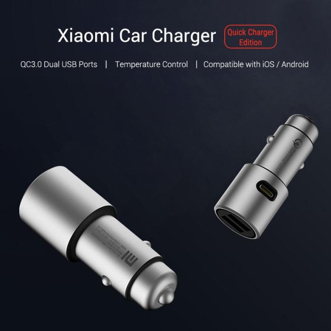 Xiaomi Mi Çift USB Çıkışlı QC 3.0 Metal Araç Şarj Adaptörü