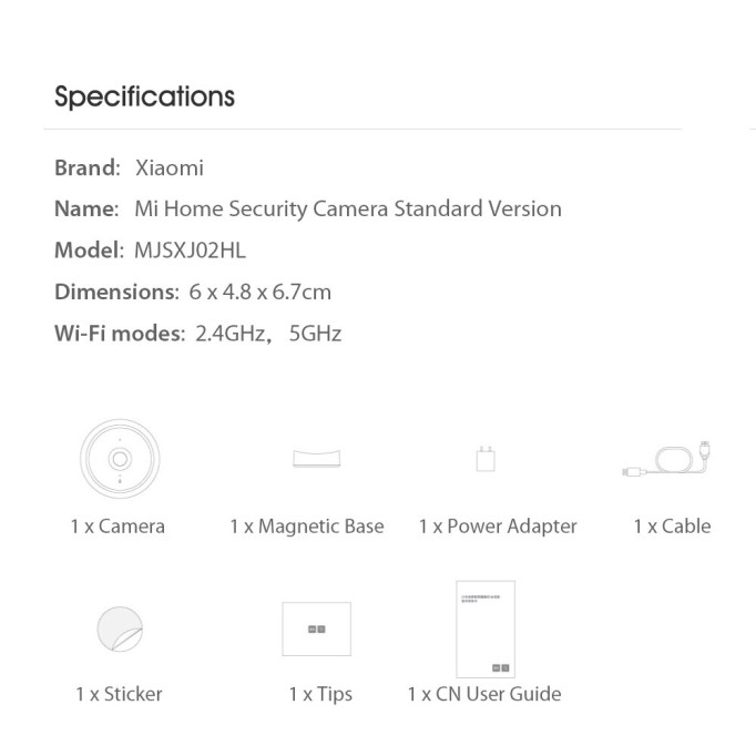 Xiaomi Mi Home 1080P IP65 Manyetik Montaj Güvenlik Kamerası