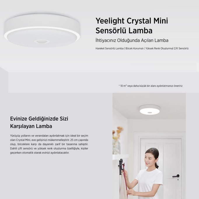 Xiaomi Yeelight Kristal Hareket Sensörlü Mini Tavan Lambası