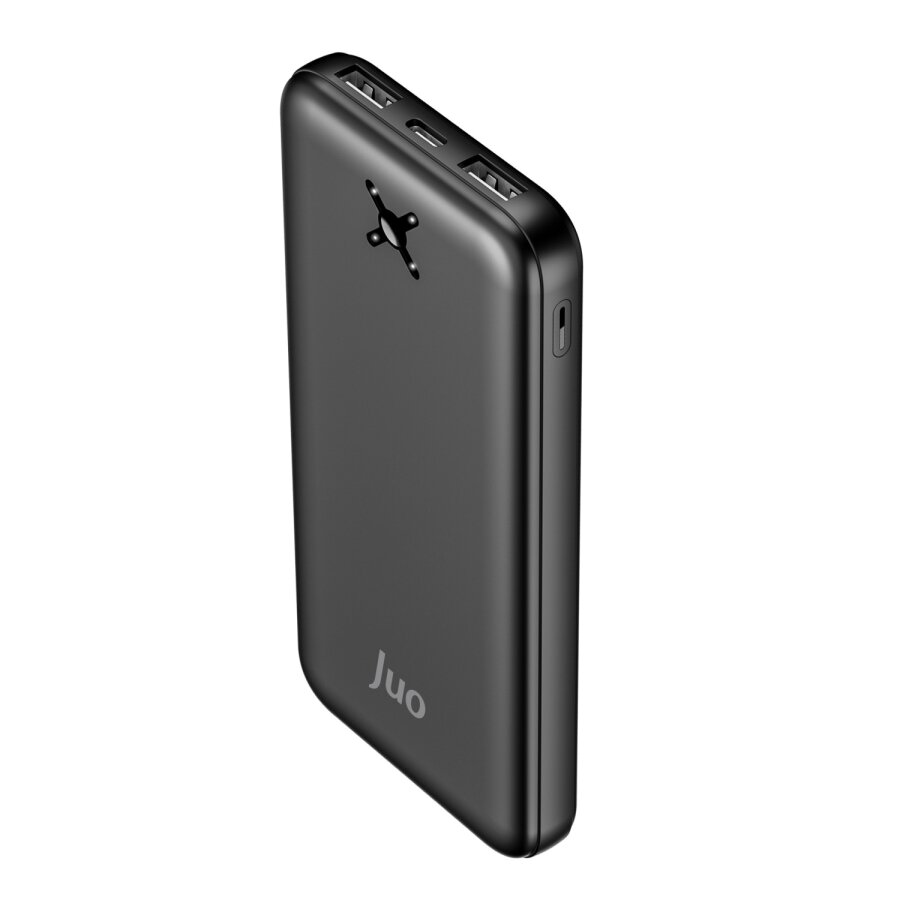 Juo 10000 mAh 10.5W Çift USB-A Çıkışlı Powerbank Taşınabilir Hızlı Şarj Cihazı Siyah - 2