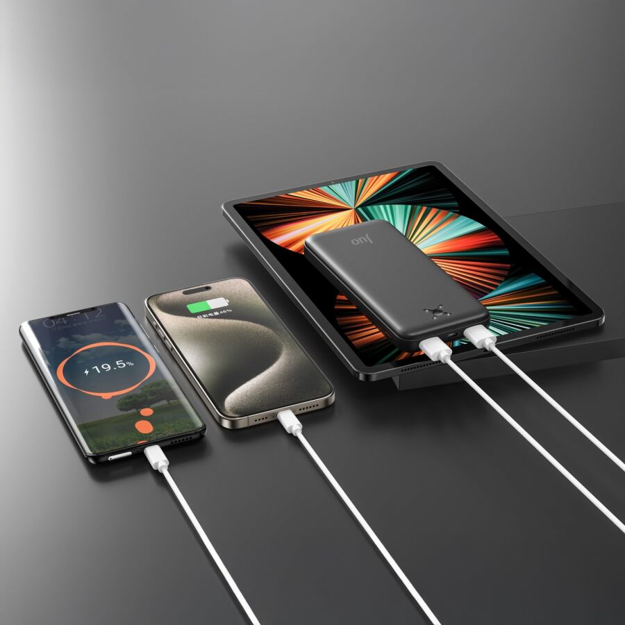 Juo 10000 mAh 10.5W Çift USB-A Çıkışlı Powerbank Taşınabilir Hızlı Şarj Cihazı Siyah - 6