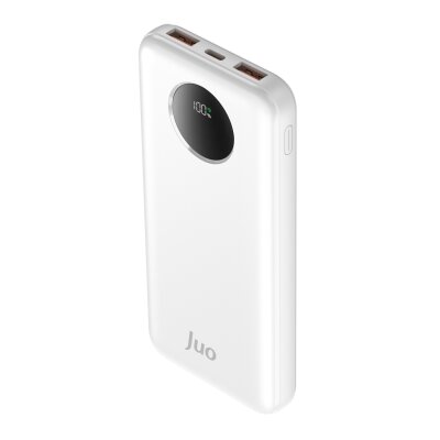 Juo 10000 mAh 22.5W Dijital Led Ekranlı Taşınabilir Hızlı Şarj Cihazı Powerbank Beyaz