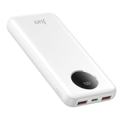 Juo 10000 mAh 22.5W Dijital Led Ekranlı Taşınabilir Hızlı Şarj Cihazı Powerbank Beyaz - 2