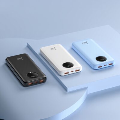 Juo 10000 mAh 22.5W Dijital Led Ekranlı Taşınabilir Hızlı Şarj Cihazı Powerbank Beyaz - 4