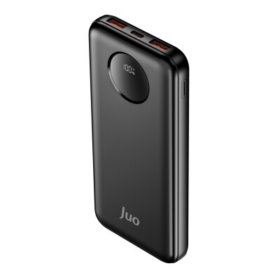 Juo 10000 mAh 22.5W Dijital Led Ekranlı Taşınabilir Hızlı Şarj Cihazı Powerbank Siyah