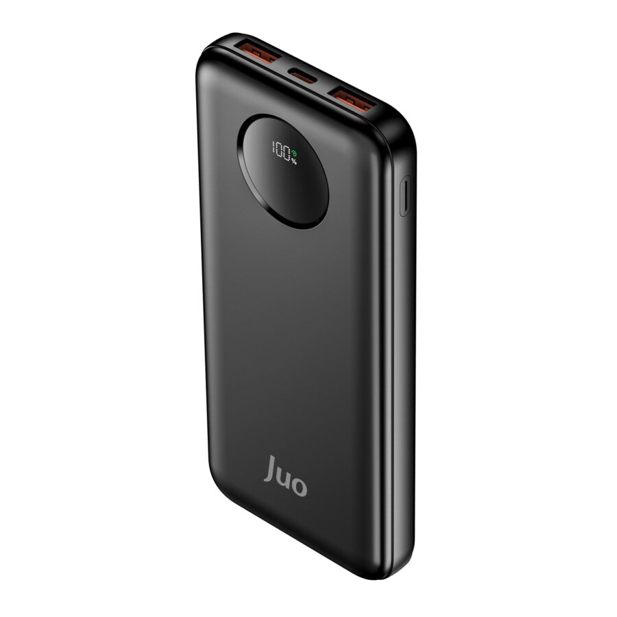 Juo 10000 mAh 22.5W Dijital Led Ekranlı Taşınabilir Hızlı Şarj Cihazı Powerbank Siyah - 1