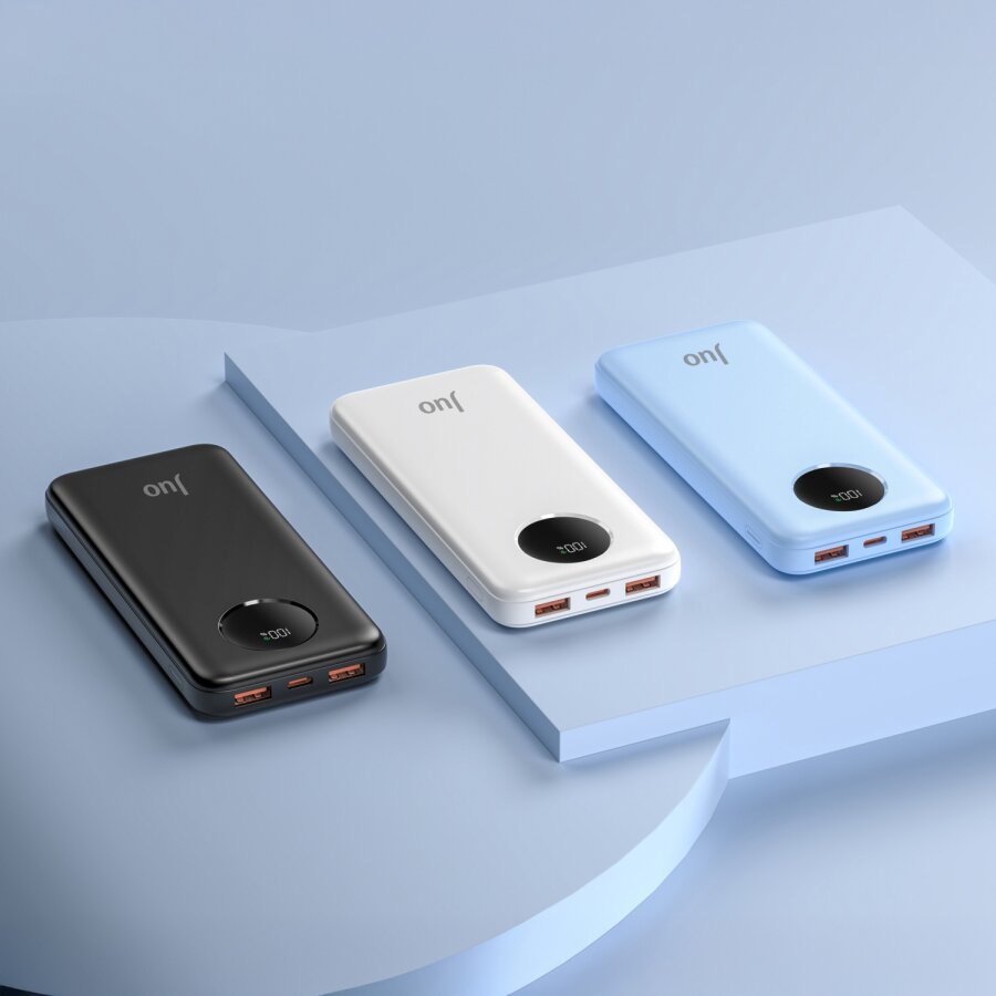 Juo 10000 mAh 22.5W Dijital Led Ekranlı Taşınabilir Hızlı Şarj Cihazı Powerbank Siyah - 4