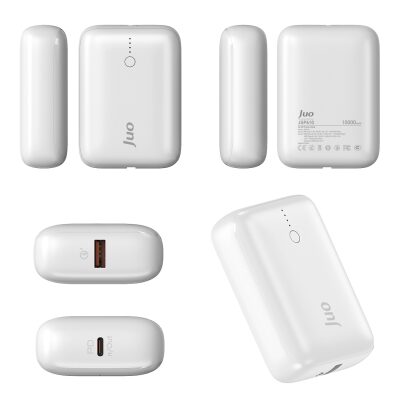 Juo 10000 mAh 22.5W USB-A + USB-C Powerbank Taşınabilir Hızlı Şarj Cihazı Beyaz - 5