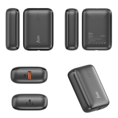Juo 10000 mAh 22.5W USB-A + USB-C Powerbank Taşınabilir Hızlı Şarj Cihazı Siyah - 5
