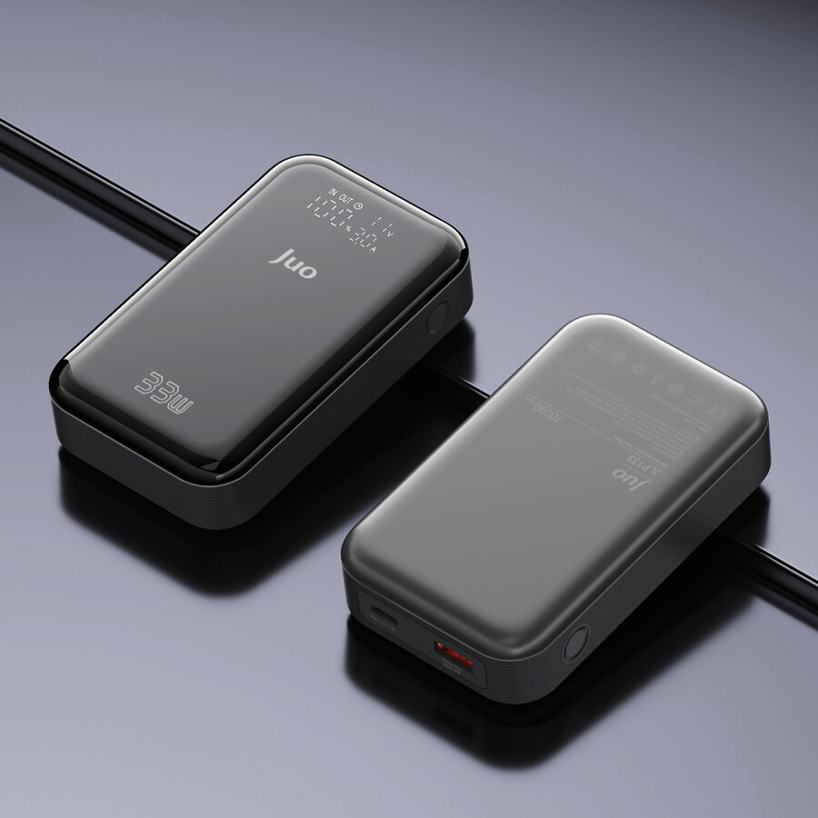 Juo 10000 mAh 33W LED Watt Amper Göstergeli USB-A + Type-C Powerbank Taşınabilir Hızlı Şarj Cihazı - 5