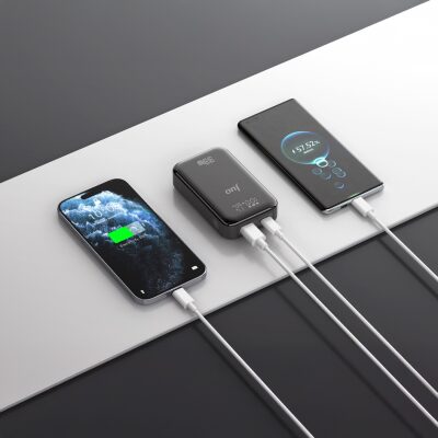 Juo 10000 mAh 33W LED Watt Amper Göstergeli USB-A + Type-C Powerbank Taşınabilir Hızlı Şarj Cihazı - 2