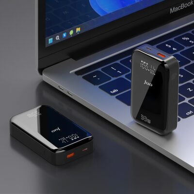 Juo 10000 mAh 33W LED Watt Amper Göstergeli USB-A + Type-C Powerbank Taşınabilir Hızlı Şarj Cihazı - 4