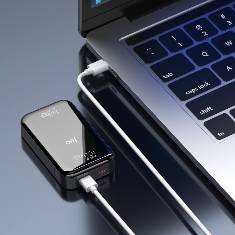 Juo 10000 mAh 33W LED Watt Amper Göstergeli USB-A + Type-C Powerbank Taşınabilir Hızlı Şarj Cihazı - 6