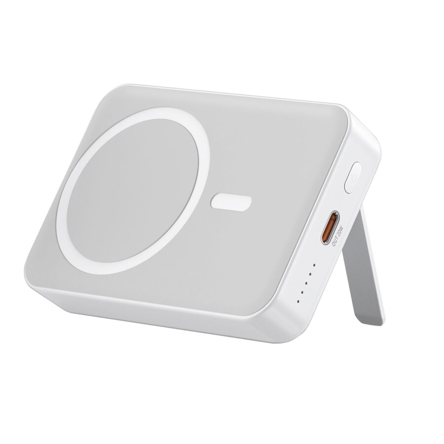 Juo 10000 mAh MagSafe Powerbank Standlı PD20W Taşınabilir Kablosuz Hızlı Şarj Cihazı Beyaz - 2