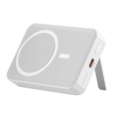 Juo 10000 mAh MagSafe Powerbank Standlı PD20W Taşınabilir Kablosuz Hızlı Şarj Cihazı Beyaz - 2