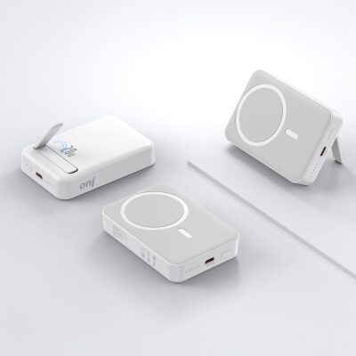 Juo 10000 mAh MagSafe Powerbank Standlı PD20W Taşınabilir Kablosuz Hızlı Şarj Cihazı Beyaz - 4