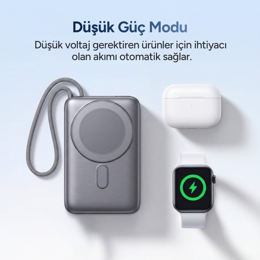 Juo 10000 mAh MagSafe Saat Uyumlu Powerbank Standlı PD 22.5W Taşınabilir Kablosuz Hızlı Şarj Cihazı - 6