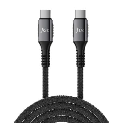 Juo 100W 5A E-Mark Çipli PD Type-C to Type-C Örgülü Hızlı Şarj ve Data Kablosu 1 Metre - 6