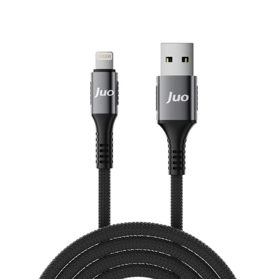 Juo 12W 2.4A USB-A to Lightning Apple iPhone iPad Örgülü Hızlı Şarj ve Data Kablosu 1 Metre - 1