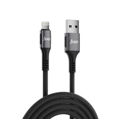 Juo 12W 2.4A USB-A to Lightning Apple iPhone iPad Örgülü Hızlı Şarj ve Data Kablosu 1 Metre - 6