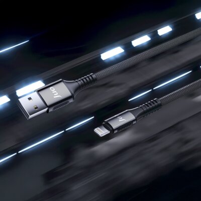 Juo 12W 2.4A USB-A to Lightning Apple iPhone iPad Örgülü Hızlı Şarj ve Data Kablosu 2 Metre - 3