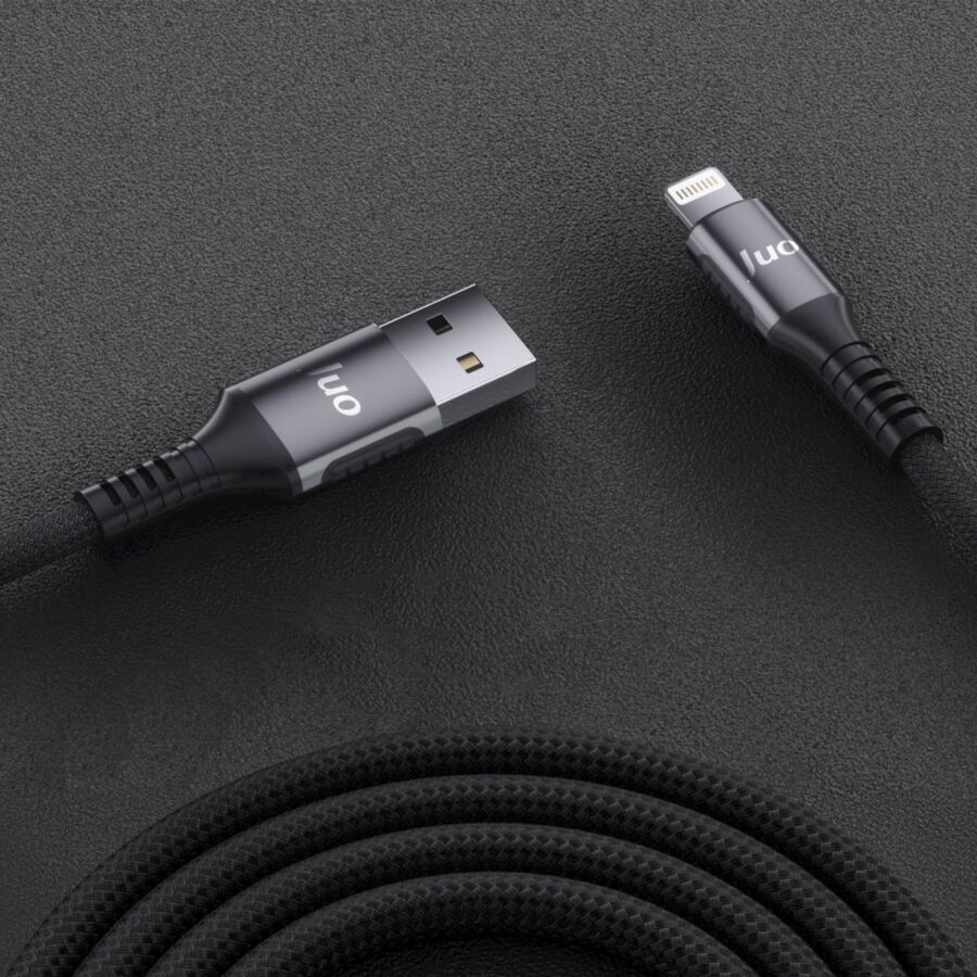 Juo 12W 2.4A USB-A to Lightning Apple iPhone iPad Örgülü Hızlı Şarj ve Data Kablosu 2 Metre - 4