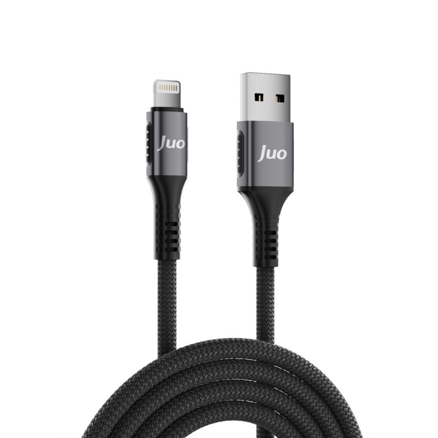Juo 12W 2.4A USB-A to Lightning Apple iPhone iPad Örgülü Hızlı Şarj ve Data Kablosu 2 Metre - 6