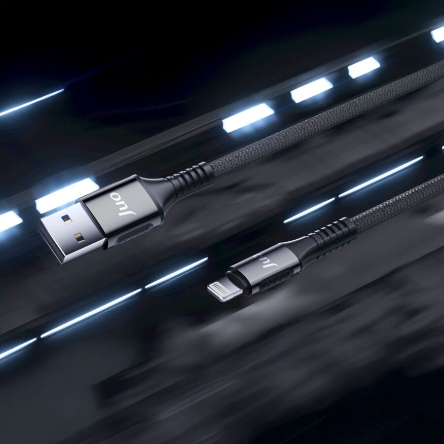 Juo 12W 2.4A USB-A to Lightning Apple iPhone iPad Örgülü Hızlı Şarj ve Data Kablosu 2 Metre - 3