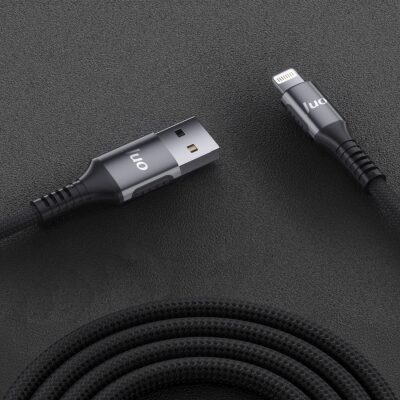 Juo 12W 2.4A USB-A to Lightning Apple iPhone iPad Örgülü Hızlı Şarj ve Data Kablosu 2 Metre - 4