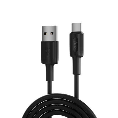 Juo 12W USB-A to Type-C Silikon Hızlı Şarj ve Data Kablosu Siyah 2 Metre