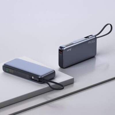 Juo 20000 mAh 130W LED Ekranlı USB- A + Type-C Kablolu Powerbank Taşınabilir Hızlı Şarj Cihazı - 4