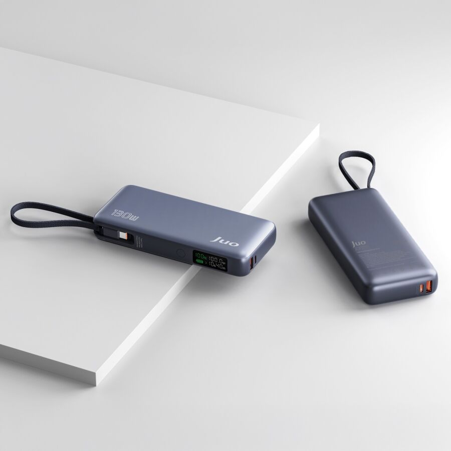 Juo 20000 mAh 130W LED Ekranlı USB- A + Type-C Kablolu Powerbank Taşınabilir Hızlı Şarj Cihazı - 7