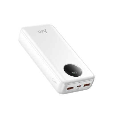 Juo 20000 mAh 22.5W Dijital Led Ekranlı Taşınabilir Hızlı Şarj Cihazı Powerbank Beyaz 