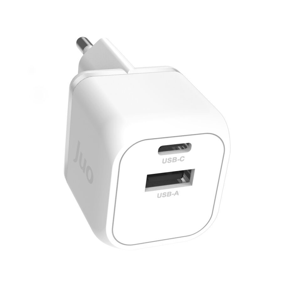 Juo 20W GaN USB-C + USB-A Şarj Aleti iPhone & iPad & Android Uyumlu PD QC4.0 Type-C Hızlı Şarj Cihazı Beyaz - 2