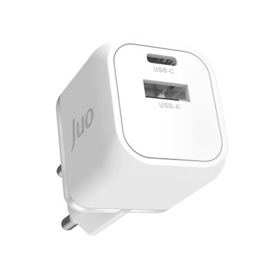 Juo 20W GaN USB-C + USB-A Şarj Aleti iPhone & iPad & Android Uyumlu PD QC4.0 Type-C Hızlı Şarj Cihazı Beyaz - 4