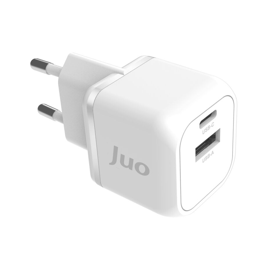 Juo 20W GaN USB-C + USB-A Şarj Aleti iPhone & iPad & Android Uyumlu PD QC4.0 Type-C Hızlı Şarj Cihazı Beyaz - 5