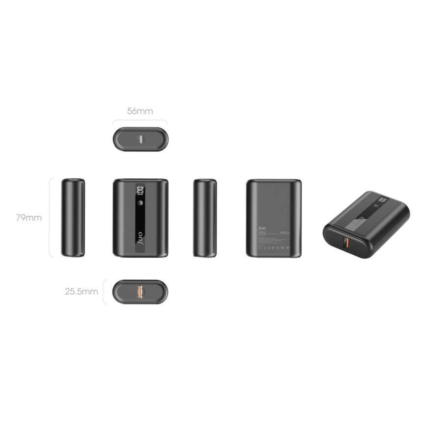 Juo 22.5W 10000 mAh Led Ekranlı Mini Powerbank Taşınabilir Hızlı Şarj Cihazı - 5