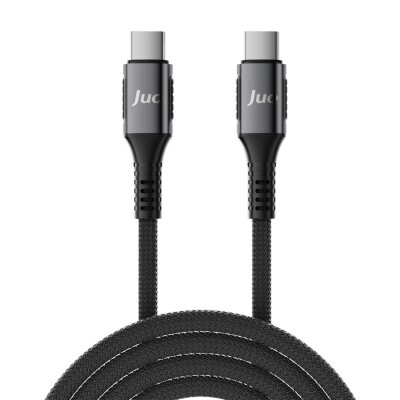 Juo 240W 5A E-Mark Çipli Örgülü USB PD Type-C to Type-C Hızlı Şarj ve Data Kablosu 1 Metre - 5