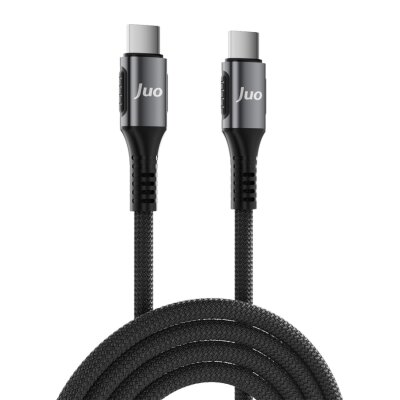 Juo 240W 5A E-Mark Çipli Örgülü USB PD Type-C to Type-C Hızlı Şarj ve Data Kablosu 2 Metre - 6