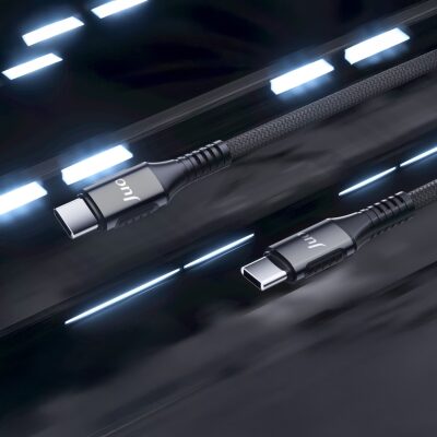 Juo 240W 5A E-Mark Çipli Örgülü USB PD Type-C to Type-C Hızlı Şarj ve Data Kablosu 2 Metre - 3