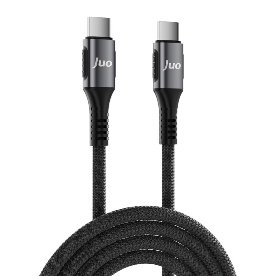 Juo 240W 5A E-Mark Çipli Örgülü USB PD Type-C to Type-C Hızlı Şarj ve Data Kablosu 2 Metre - 6