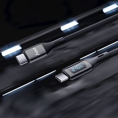 Juo 240W Dijital Led Ekranlı E-Mark Çipli PD 3.1 USB Type-C to Type-C Hızlı Şarj ve Data Kablosu 2 Metre - 4