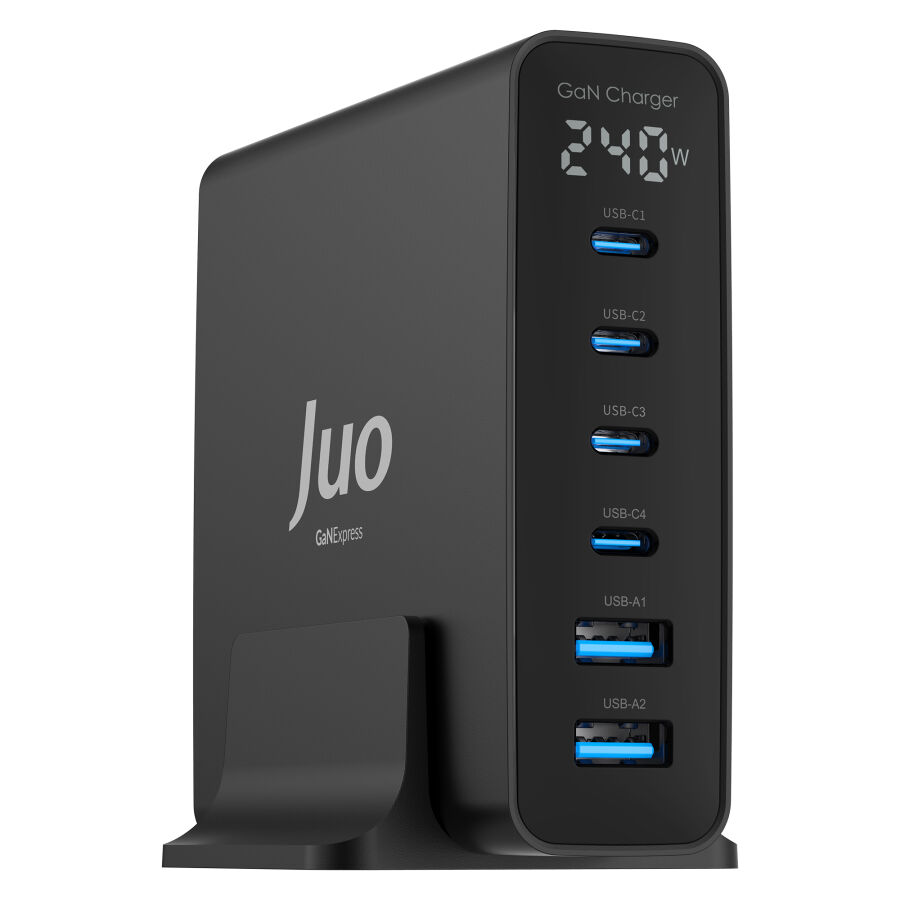 Juo 240W GaN PD 3.1 Masaüstü Hızlı Şarj Cihazı 4 Type-C + 2 USB-A iPhone & MacBook & Laptop Uyumlu Şarj Aleti - 4