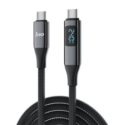Juo 240W USB 3.1 Gen2 10Gbps E-Mark Çipli Led Display 4K 60Hz Görüntü ve Type-C Hızlı Şarj Kablosu 1.25 Metre 