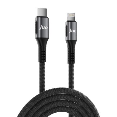 Juo 27W USB Type-C to Lightning iPhone iPad Örgülü Hızlı Şarj ve Data Kablosu 1 Metre - 6