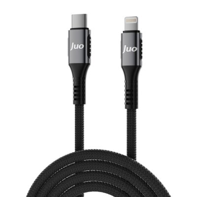 Juo 27W USB Type-C to Lightning iPhone iPad Örgülü Hızlı Şarj ve Data Kablosu 1 Metre