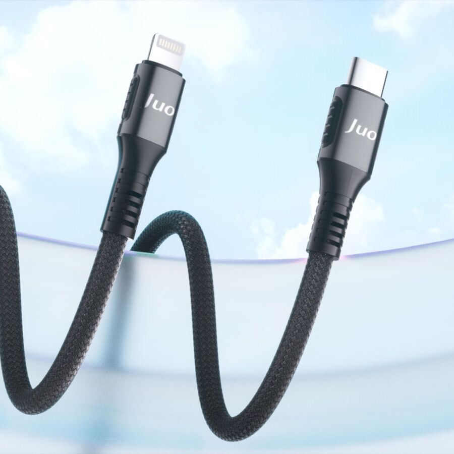 Juo 27W USB Type-C to Lightning iPhone iPad Örgülü Hızlı Şarj ve Data Kablosu 1 Metre - 2