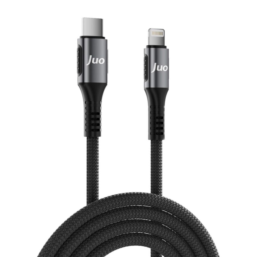 Juo 27W USB Type-C to Lightning iPhone iPad Örgülü Hızlı Şarj ve Data Kablosu 2 Metre - 6