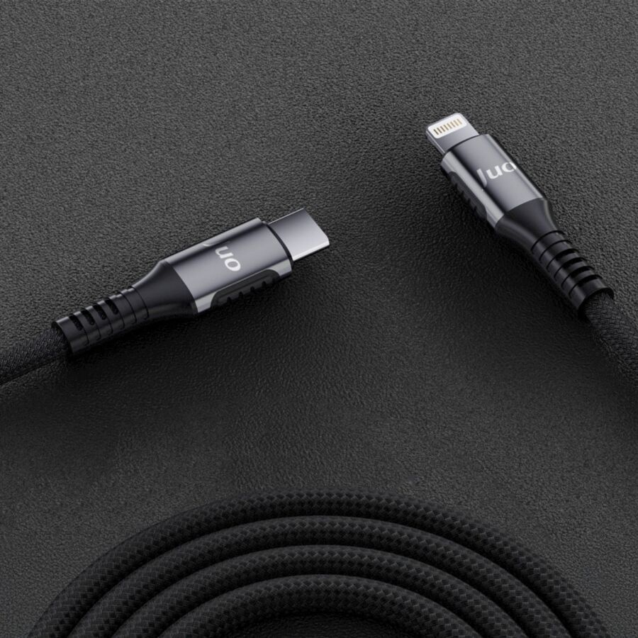 Juo 27W USB Type-C to Lightning iPhone iPad Örgülü Hızlı Şarj ve Data Kablosu 2 Metre - 4