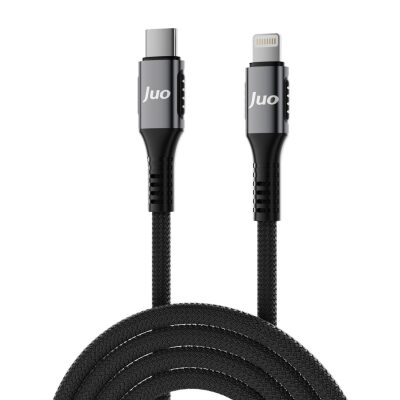 Juo 27W USB Type-C to Lightning iPhone iPad Örgülü Hızlı Şarj ve Data Kablosu 2 Metre